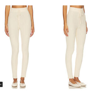 Varley Mocado Ribbed Knit Leggings High Waisted Whitecap Grey SZ M NWT $118msrp